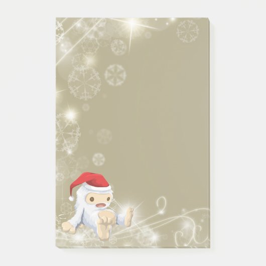 赤いサンタハットのクリスマススノーモンスタードール ポストイット (正面)