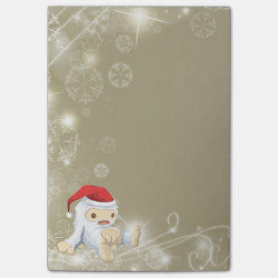 赤いサンタハットのクリスマススノーモンスタードール ポストイット