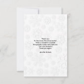 赤いサンタハットをかむ可愛い子猫サンタ サンキューカード (裏面)