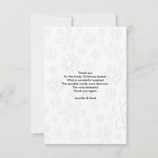 赤いサンタハットをかむ可愛い子猫サンタ サンキューカード (裏面)