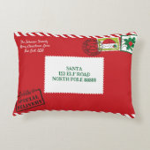 赤いサンタレタークリスマスをパーソナライズ アクセントクッション (裏面)