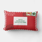 赤いサンタレタークリスマスをパーソナライズ ランバークッション (正面)