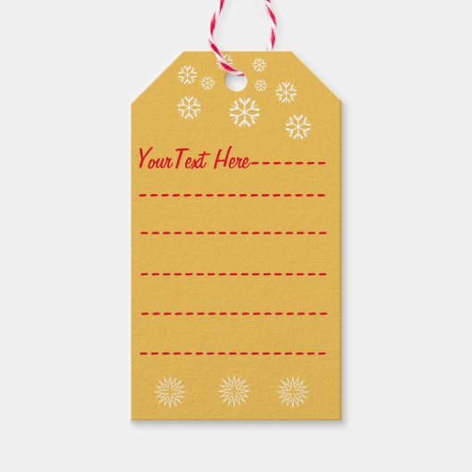 赤いサンタ帽のクリスマスドッグのかわいい秋田 ギフトタグ (正面)