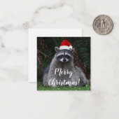 赤いサンタ帽を被ったかわいいラッコ ノートカード (正面/裏面インサイチュ)