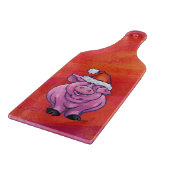 赤いサンタ帽子のかわいい豚 カッティングボード (角)