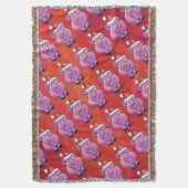 赤いサンタ帽子のかわいい豚 スローブランケット (正面縦)