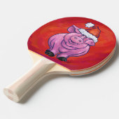 赤いサンタ帽子のかわいい豚 卓球ラケット (正面アングル)