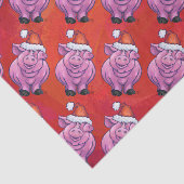 赤いサンタ帽子のかわいい豚 薄葉紙 (詳細)