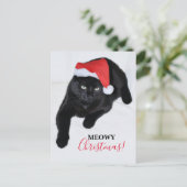 赤いサンタ帽子の猫 シーズンポストカード (スタンド正面)