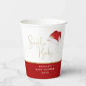 赤いサンタ帽子 クリスマス サンタベイビー ベイビーシャワー 紙コップ (裏面)