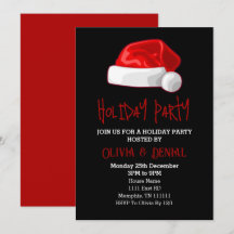 赤いサンタ帽子 クリスマス ホリデー ブラック