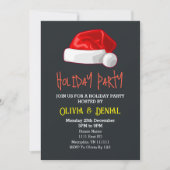 赤いサンタ帽子 クリスマス ホリデー ブラック (正面)