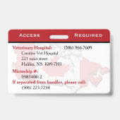 赤いサービスドッグIDカードバッジ バッジ (裏面)