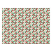 赤いザクロの果実と緑葉の テーブルクロス (正面(横))