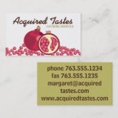 赤いザクロの種のシェフの名刺 名刺 (正面/裏面)