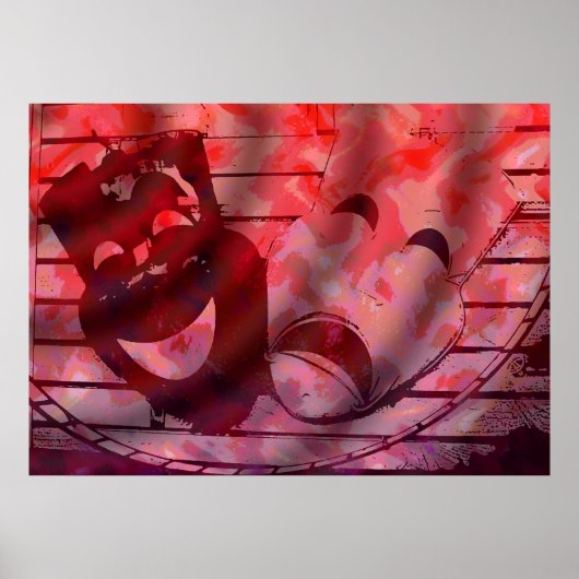 赤いシアターマスク ポスター (正面)