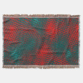 赤いシアンの上に赤いクリスクロスクラッチ スローブランケット (正面)