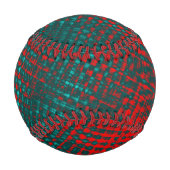 赤いシアンの上に赤いクリスクロスクラッチ 野球ボール (裏面)