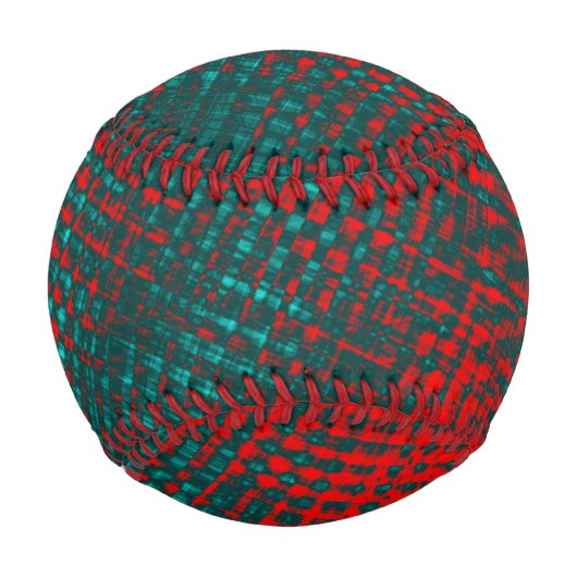 赤いシアンの上に赤いクリスクロスクラッチ 野球ボール (正面)