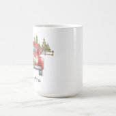 赤いシェットランド・ シープドッグトラックのヴィンテージ コーヒーマグカップ (中央)