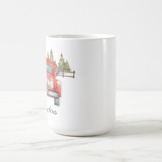 赤いシェットランド・ シープドッグトラックのヴィンテージ コーヒーマグカップ (中央)