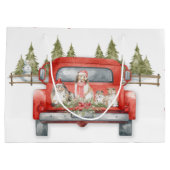 赤いシェットランド・ シープドッグトラックのヴィンテージ ラージペーパーバッグ (裏面)