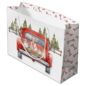 赤いシェットランド・ シープドッグトラックのヴィンテージ ラージペーパーバッグ (裏面アングル)