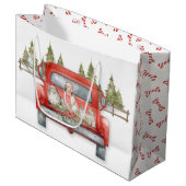 赤いシェットランド・ シープドッグトラックのヴィンテージ ラージペーパーバッグ (正面アングル)