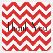 赤いシェブロンありがとう スクエアシール (正面)