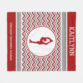 赤いシェブロンのフィギュアスケート選手パーソナライズな毛布 フリースブランケット (正面(横))