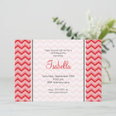 赤いシェブロンの誕生日の招待状 招待状 (スタンド正面)