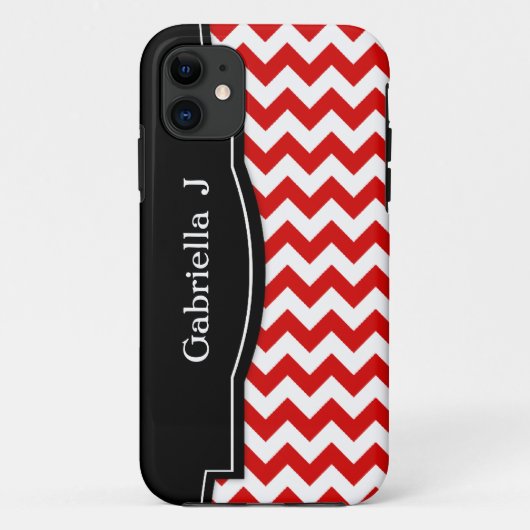 赤いシェブロン黒いフレームのiPhone 5の箱 Case-Mate iPhoneケース (裏面)