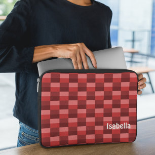 赤いシェードのカラーブロック ラップトップスリーブ