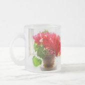 赤いシクラメンの花 フロストグラスマグカップ (左)