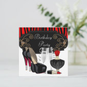 赤いシマウマのハイヒールパーティー 招待状 (スタンド正面)