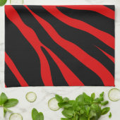 赤いシマウマ キッチンタオル (折り畳み)