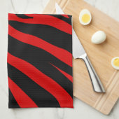 赤いシマウマ キッチンタオル (四つ折り)