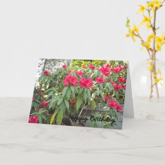 赤いシャクナゲ カード (黄色い花)