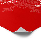 赤いシャワー赤い雪片おむつラッフルサイン ポスター (角)