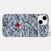 赤いショウジョウコウカンチョウの鳥の冬の雪の電話ケースアート Case-Mate iPhoneケース (裏面 (横))