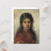 赤いショールを着た少女(Alexei Harlamoff) カード (正面/裏面インサイチュ)