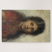 赤いショールを着た少女(Alexei Harlamoff) ジグソーパズル (横)