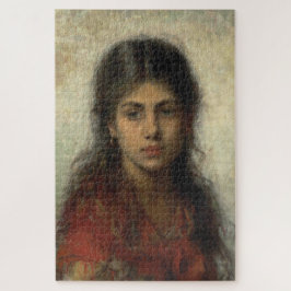 赤いショールを着た少女(Alexei Harlamoff) ジグソーパズル