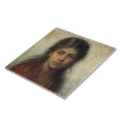 赤いショールを着た少女(Alexei Harlamoff) タイル (側面)