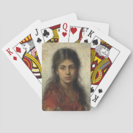 赤いショールを着た少女(Alexei Harlamoff) トランプ