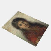 赤いショールを着た少女(Alexei Harlamoff) ドアマット (アングル)