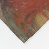 赤いショールを着た少女(Alexei Harlamoff) フリースブランケット (角)