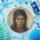 赤いショールを着た少女(Alexei Harlamoff) ペーパープレート (パーティー)