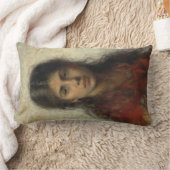 赤いショールを着た少女(Alexei Harlamoff) ランバークッション (ブランケット)