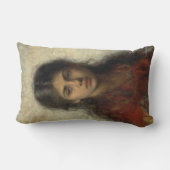 赤いショールを着た少女(Alexei Harlamoff) ランバークッション (裏面)